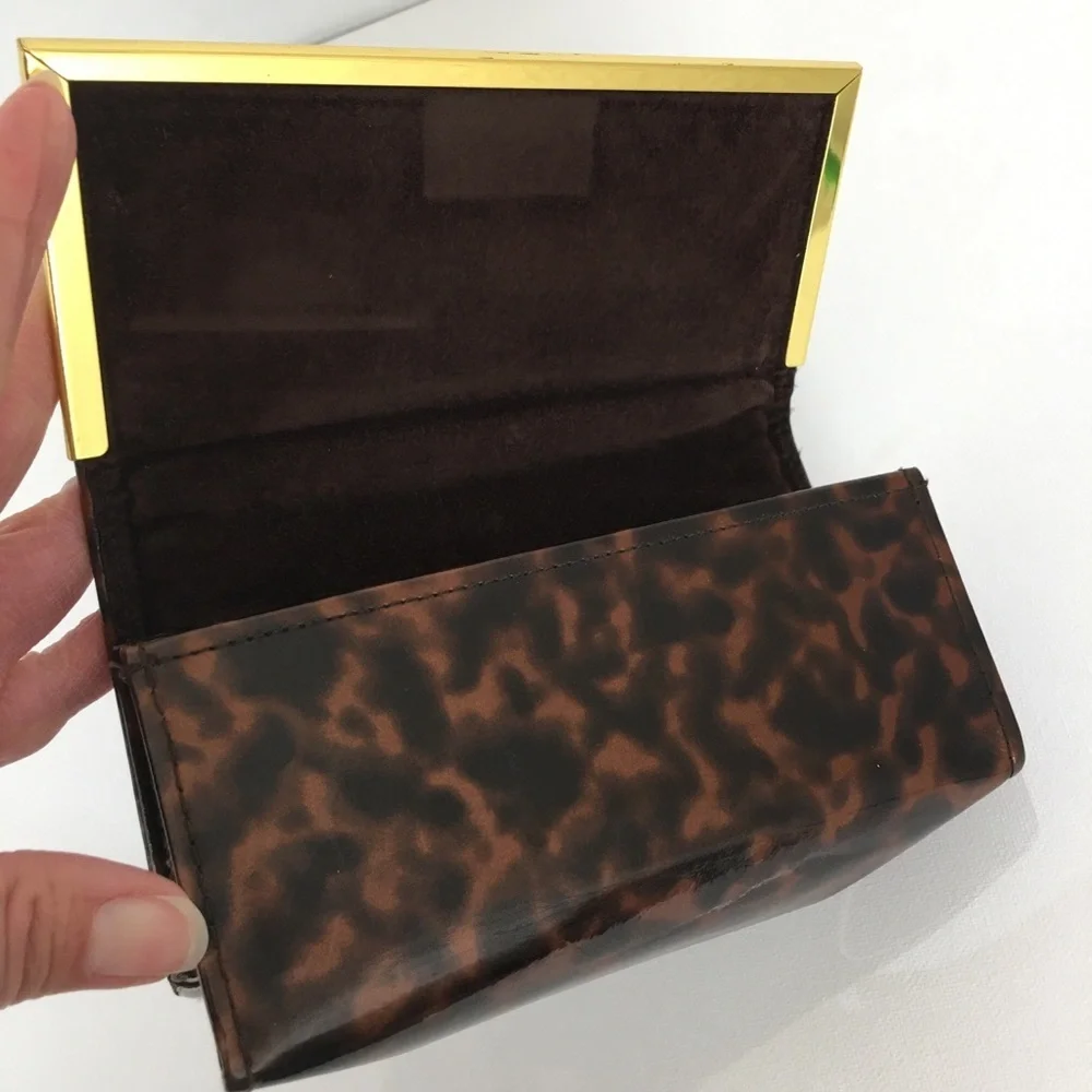Tory Burch Replacement Sunglasses Case Pouch Brown Black Tortoiseshell Print